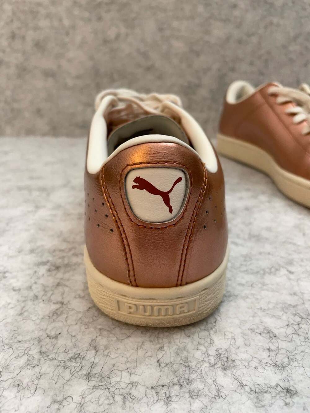 Puma Basket Classic Citi Metallic Women's Sneakers in Copper-Whisper White size - Picture 5 of 12